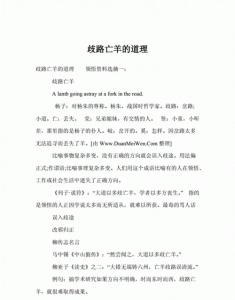 ​歧路亡羊的启示，《歧路亡羊》给我的启示？