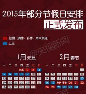 ​2015年春节放假