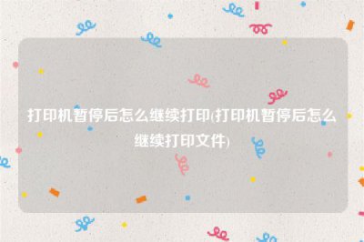 ​打印机暂停后怎么继续打印(打印机暂停后怎么继续打印文件)