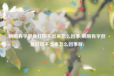 ​明明有字但是打印不出来怎么回事(明明有字但是打印不出来怎么回事呀)