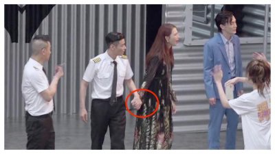 ​蔡少芬后台探班张晋，两人全程手牵手不松开，拥抱道别依依不舍