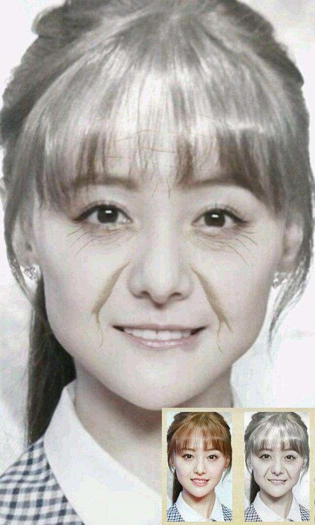 杨丽颖老年妆，baby老年妆，看到热巴老年妆：可爱的老太太