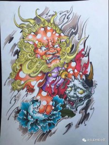 ​唐狮精品纹身手稿（赶快来纹一个吧）