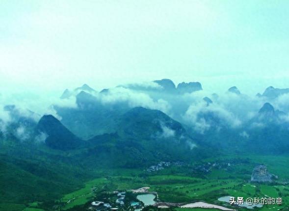 广西桂林尧山是桂林市最高山峰，国家4A级景区，主峰海拔909.3米