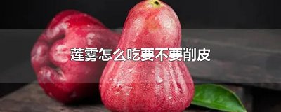 ​莲雾怎么吃要不要削皮