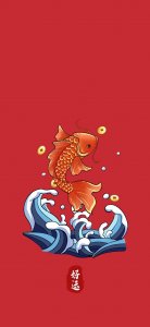 ​转运锦鲤•由来以及寓意•中国红手机壁纸•高级无水印