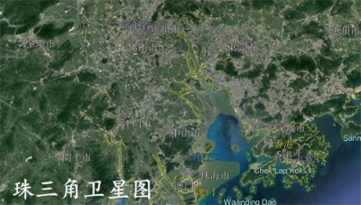 ​卫星地图上的广州和佛山，我国距离最近的两个大城市，到底有多近