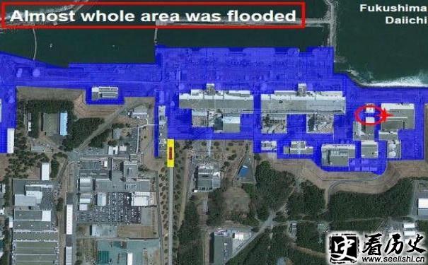 海啸来袭和退去后福岛第一核电站的情况